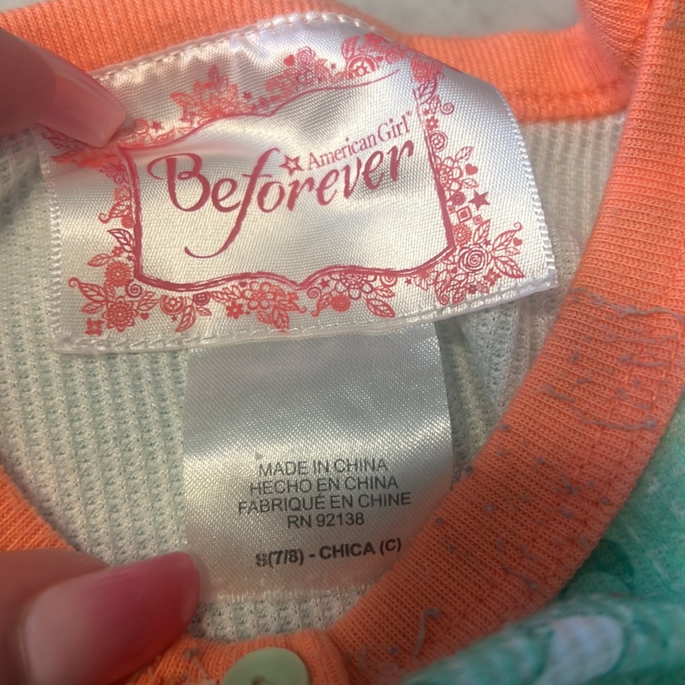 American Girl Green Pajamas with Orange Accents - Picture 4 of 4